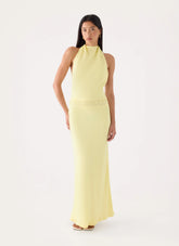 Oria Halter Maxi Dress - Yellow