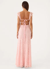 Giulia Lace Maxi Dress - Pink