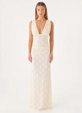 Aarin Lace Maxi Dress - Cream