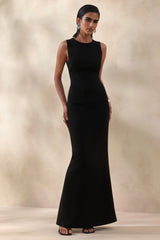 Astrelle | Black Crew-Neck Maxi Dress