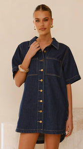 Rayna Denim Mini Dress - Indigo