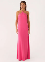 Samaria Halter Maxi Dress - Berry