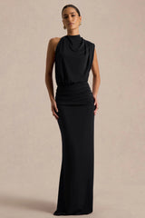 Umaira | Black High-Neck Maxi Dress