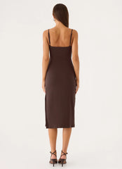 Between Tasks Midi Dress - Chocolate Fudge
