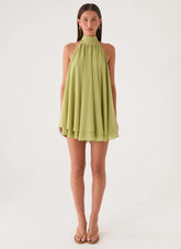 Lyrah Halter Mini Dress - Lime