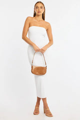White Strapless Bodycon Dress