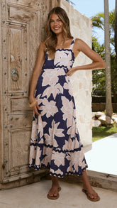 Malia Maxi Dress - Navy/Pink Floral