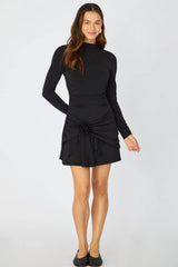 Black Mini Dress High Neck