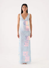 Erinah Sequin Maxi Dress - Blue