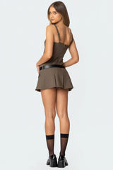 Callie Drop Waist Pleated Mini Dress