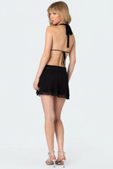 Danny Open Back Sheer Lace Mini Dress