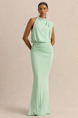 Umaira | Mint High-Neck Maxi Dress