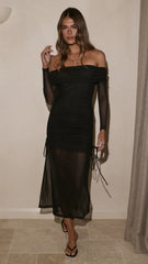 Isadora Off Shoulder Maxi Dress - Black