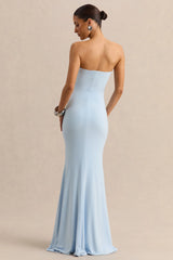 Melva | Powder Blue Bandeau Maxi Dress