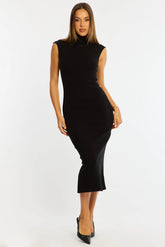 Black Knit Dress Midi