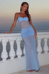 Cassie Glitter Mesh Maxi Dress