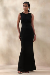 Astrelle | Black Crew-Neck Maxi Dress