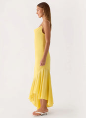 Talindra Midi Dress - Bright Lemon