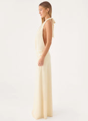 Kolisa Beaded Halter Maxi Dress - Cream