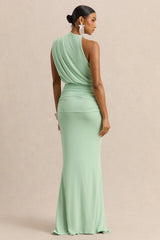 Umaira | Mint High-Neck Maxi Dress