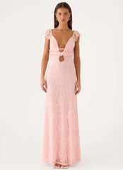 Giulia Lace Maxi Dress - Pink