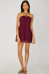 Purple Halter Mini Dress