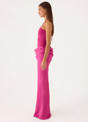 Verner Halter Maxi Dress - Berry