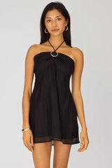 Black Halter Mini Dress