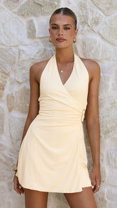 Brigitte Halter Mini Dress - Butter