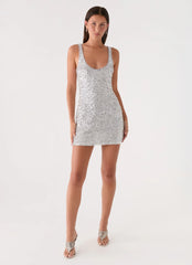 Alula Sequin Mini Dress - Silver
