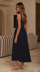 Abrianna Midi Dress - Dark Denim