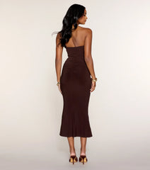 Sculpted Move Strapless Mermaid Midi Dress