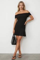 Black Off Shoulder Dress Mini