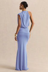 Umaira | Powder Blue High-Neck Maxi Dress