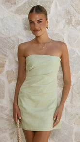 Dana Strapless Mini Dress - Mint