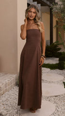 Astrid Strapless Maxi Dress - Chocolate