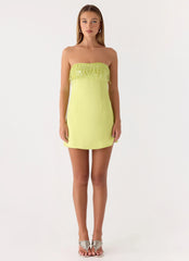 Miftie Beaded Sequin Mini Dress - Lime