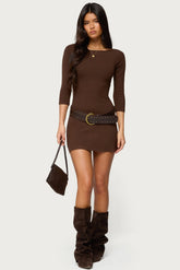 Jadey Boat Neck Mini Dress