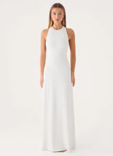 Elliah Cut Out Back Maxi Dress - White