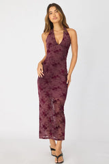 Red Bodycon Dress Halter Neck