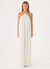 Danni Halter Maxi Dress - White