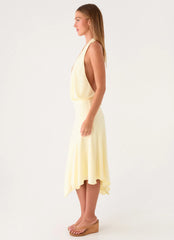 Ignite It Midi Dress - Lemon