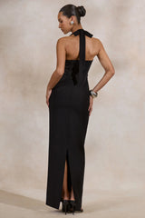 Heloira | Black Sweetheart-Neck Maxi Dress