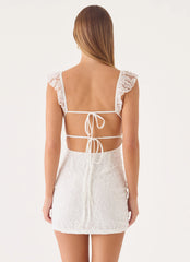 Giulia Lace Mini Dress - White