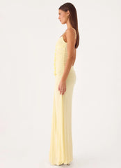 Marcia Flower Maxi Dress - Yellow