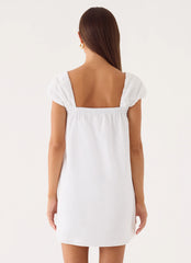 Sugar Blush Cotton Mini Dress - White