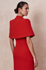 Deva | Red High-Neck Cape