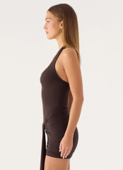 Myrhee Mini Dress - Chocolate