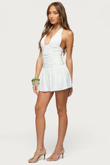 Caterina Ruched Halter Neck Romper