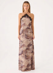 Zamarita Halter Maxi Dress - Golden Tiger